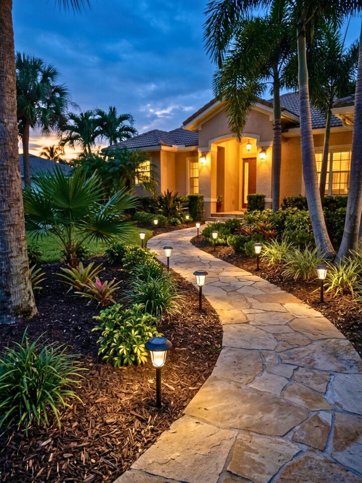 florida walkway lighting with solar landscape lights