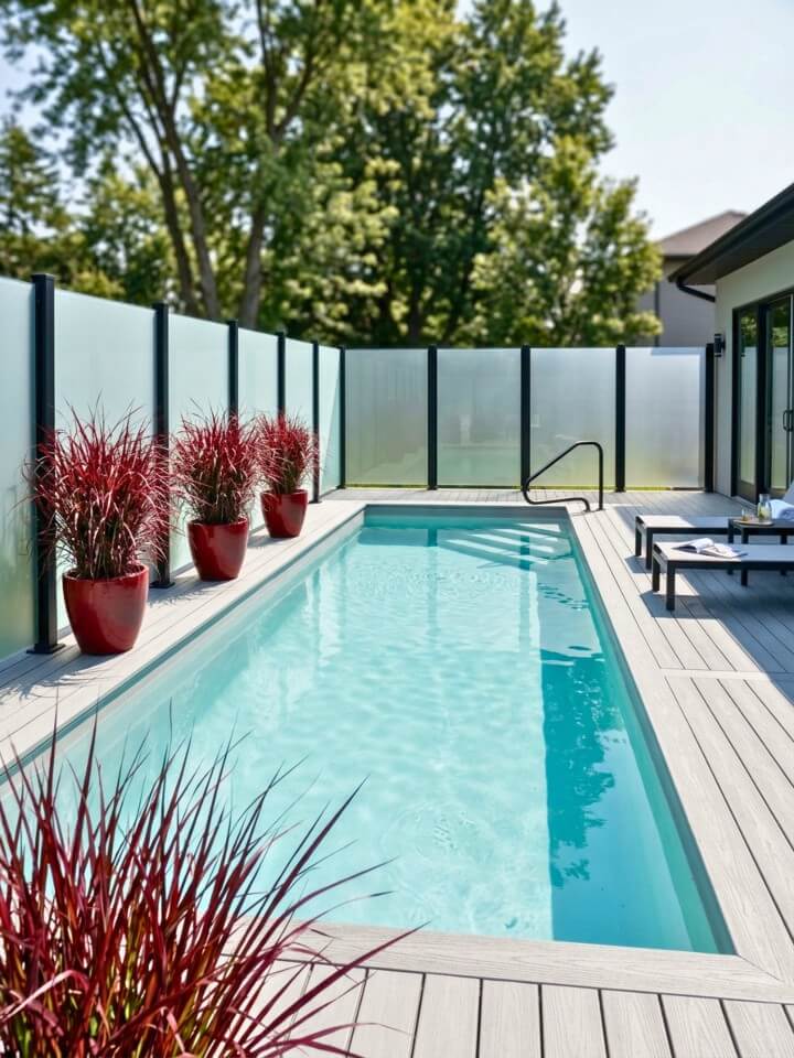 frosted acrylic fence for sleek modern backyards
