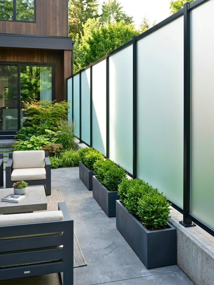 frosted glass privacy panels