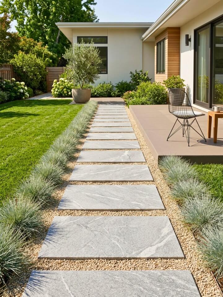 granite slab modern path for sleek landscapes