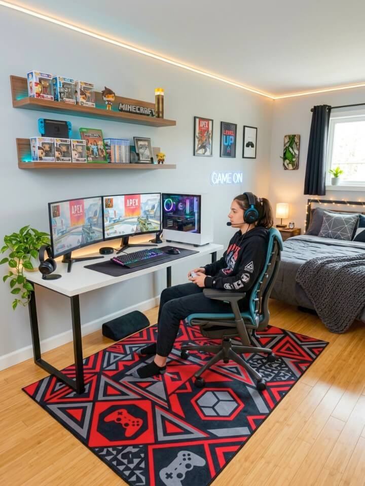 graphic gaming rugs to define your play area