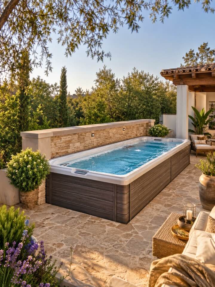 half wall shelter for swim spa