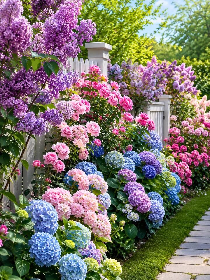 hydrangea shrubs for colorful privacy