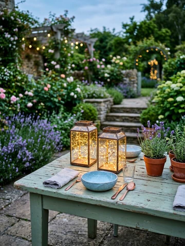 lanterns filled with string lights for a soft glow