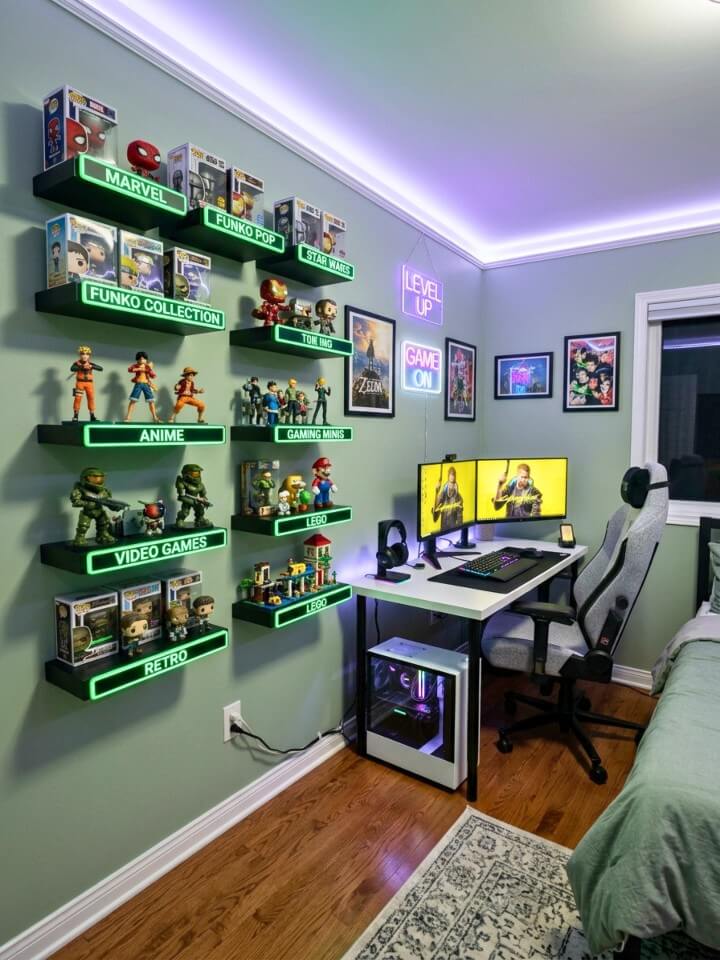 led shelf labels for collectibles and gear