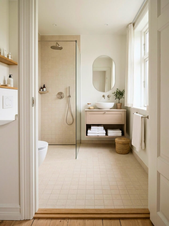 light color palette for a small bathroom