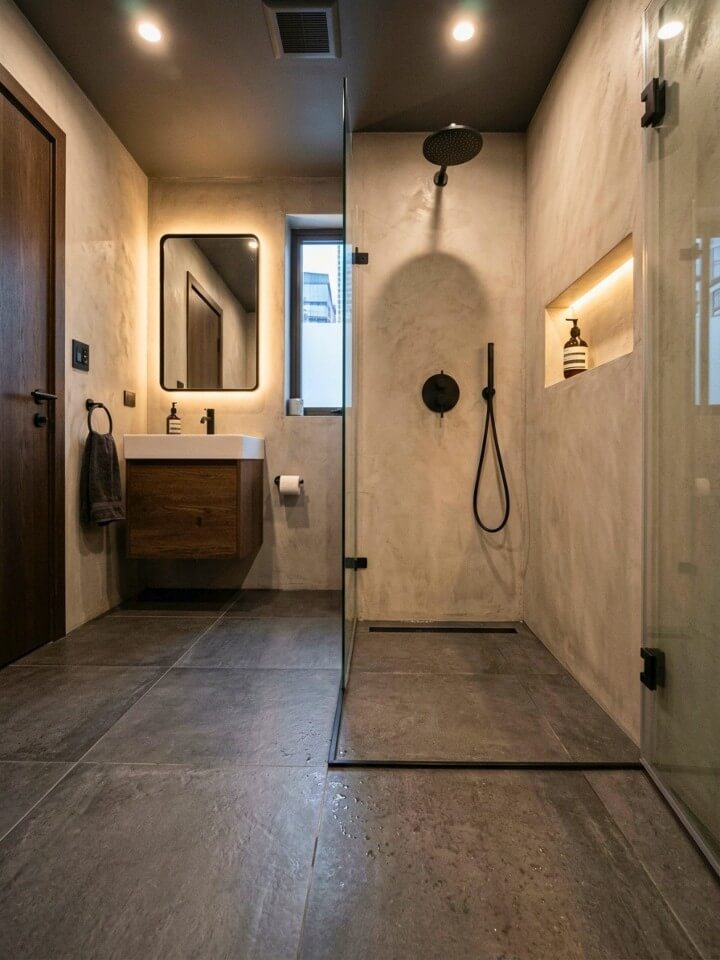 linear drain for a small bathroom shower