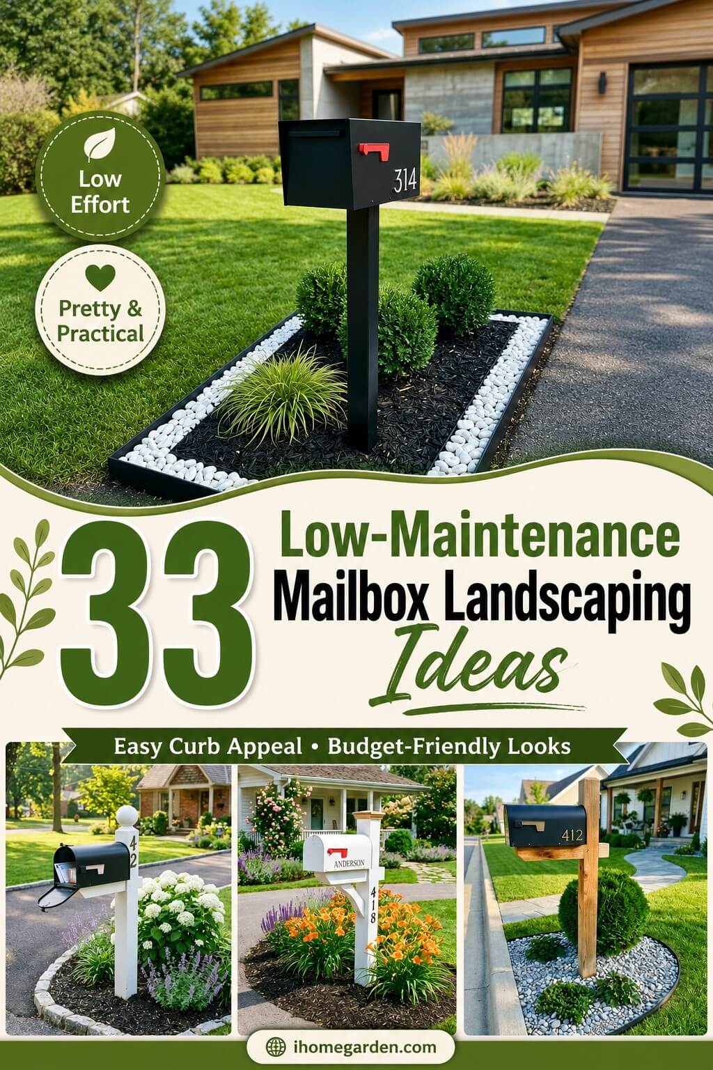 low maintenance mailbox landscaping design ideas