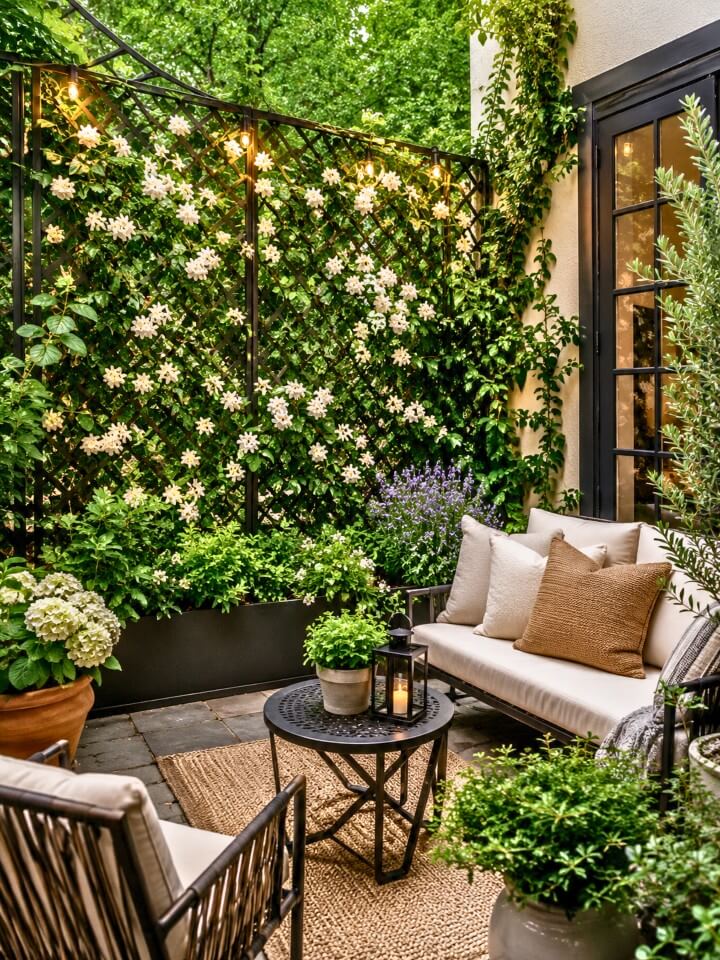 lush trellis with climbing vines