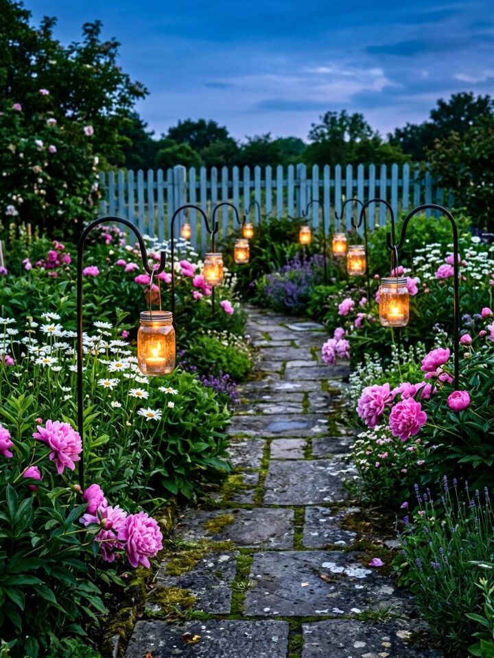 mason jar lanterns to light your garden path