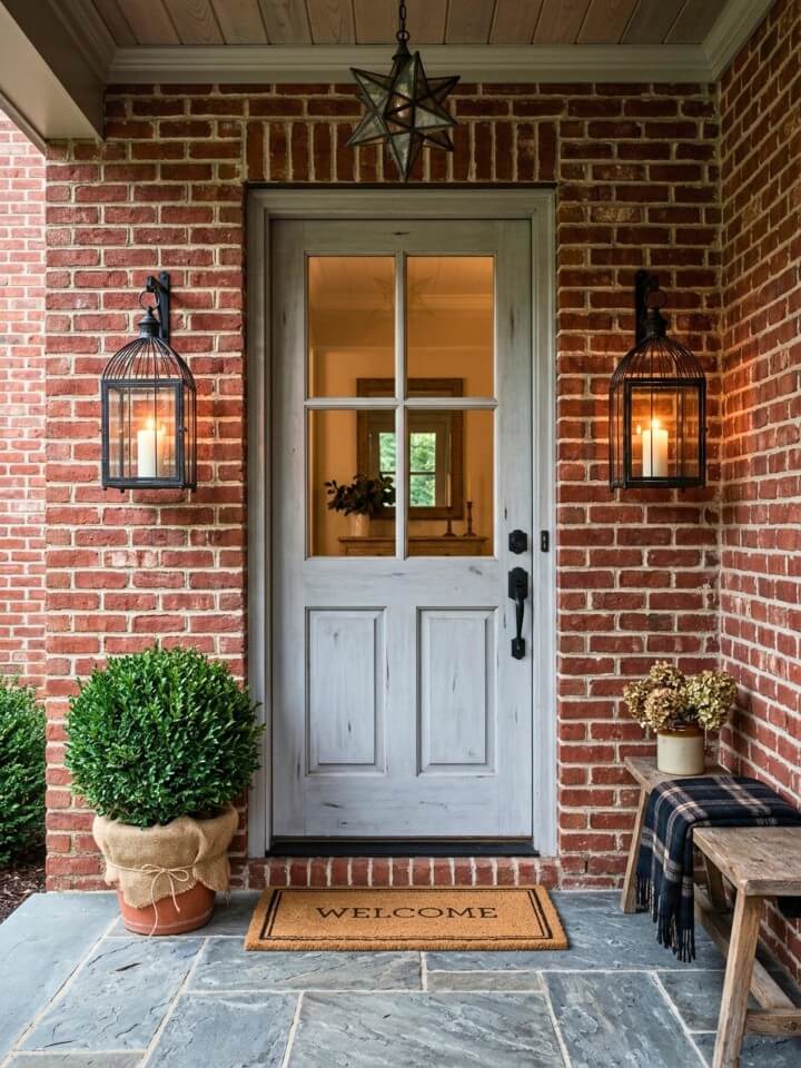 metal cage lanterns for welcoming entryways