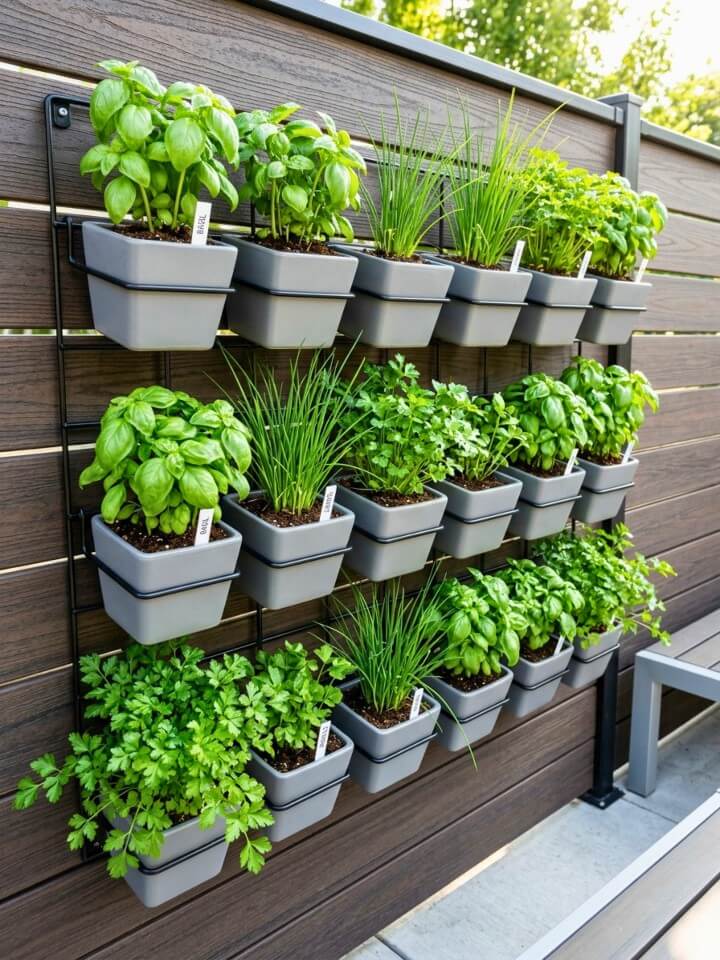 modern vertical wall planters for herbs