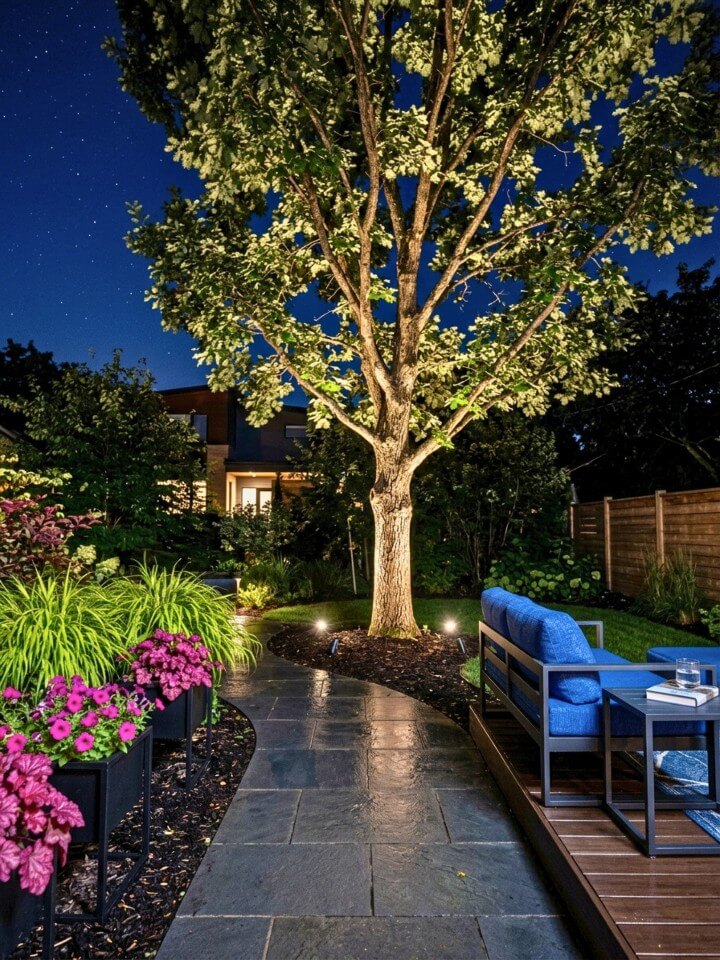 motion activated accent lights for outdoor trees