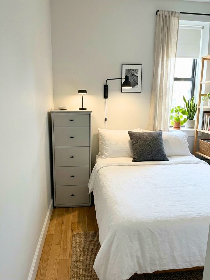 narrow dresser for small bedroom layouts