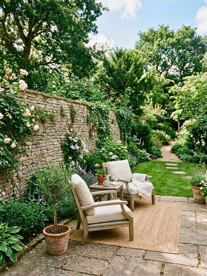 natural stone privacy wall