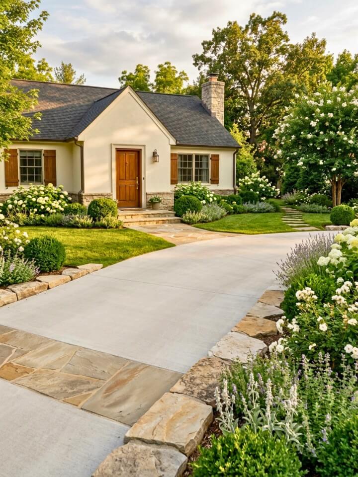 natural stone stepping borders for the entry