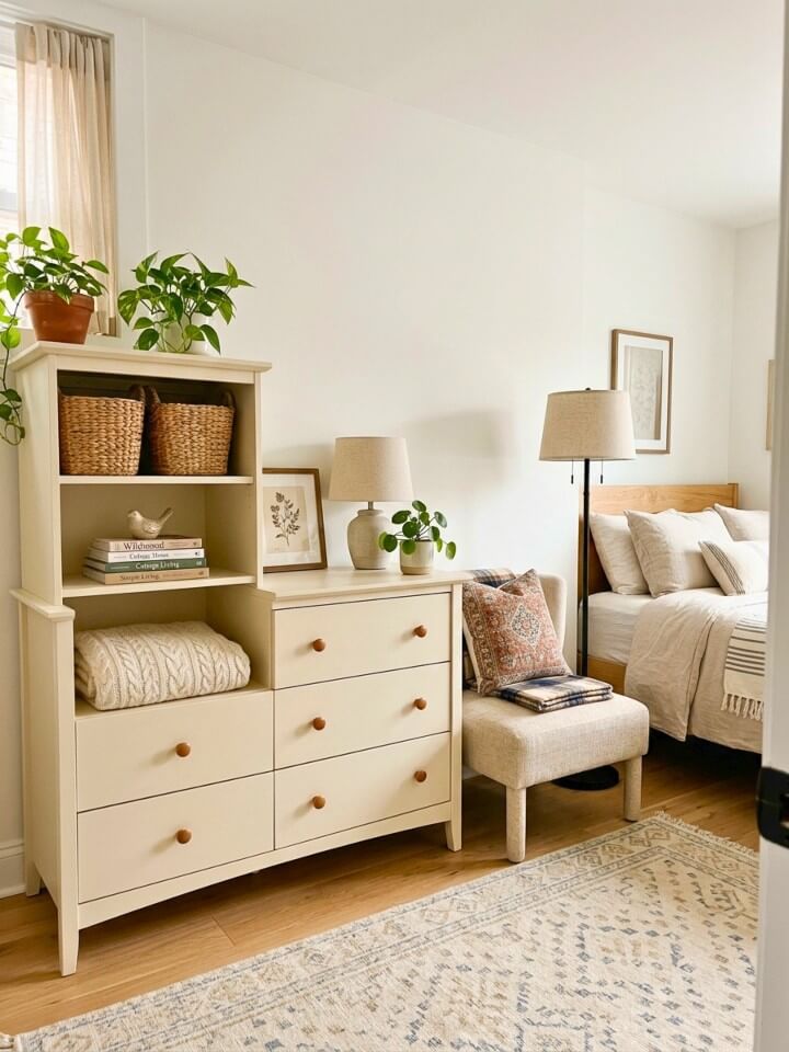 open shelf dresser for easy styling