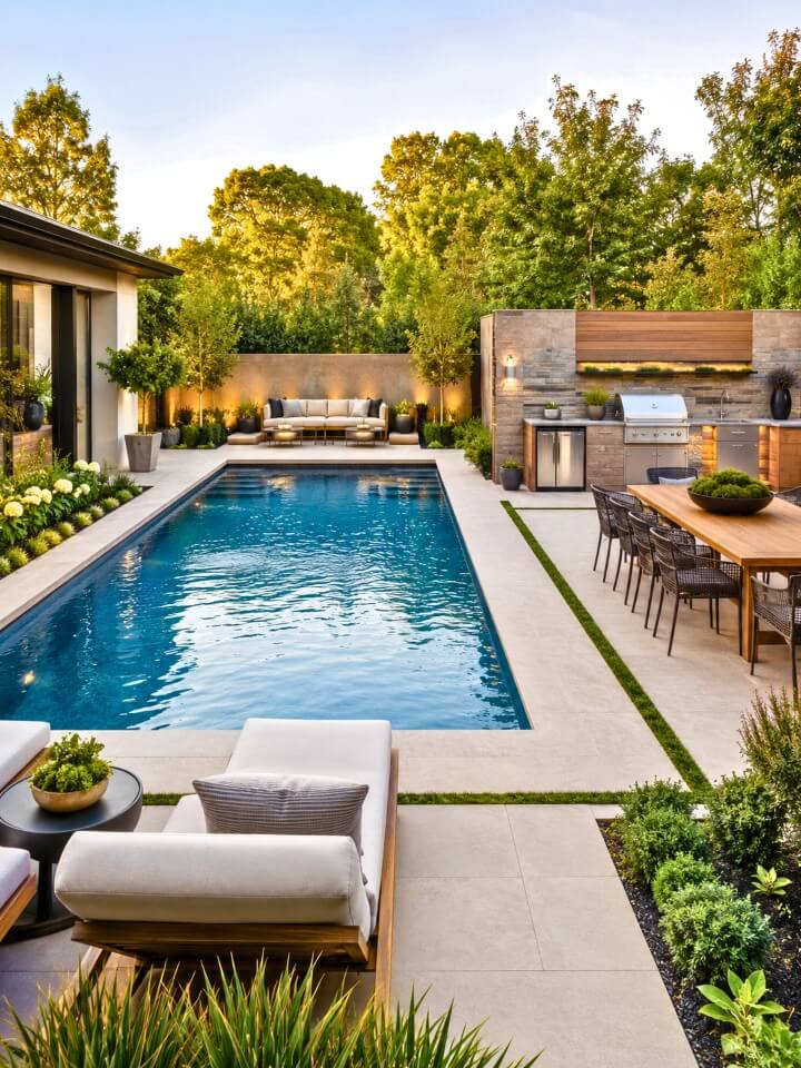 outdoor kitchen poolside for easy entertaining