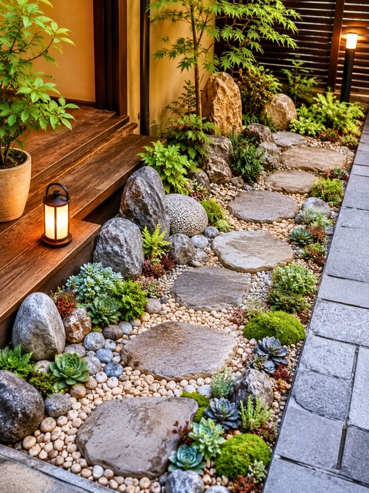 outdoor miniature rock garden