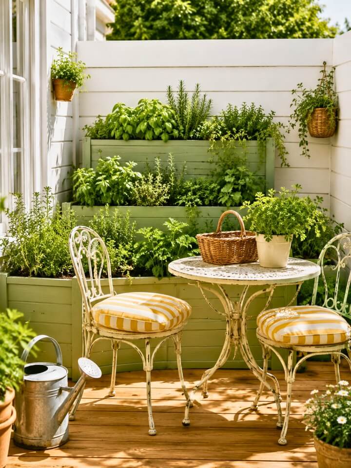 outdoor raised mini herb garden bed