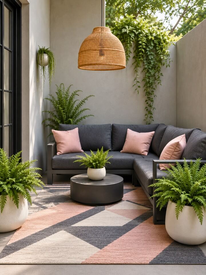 outdoor rug to define living area