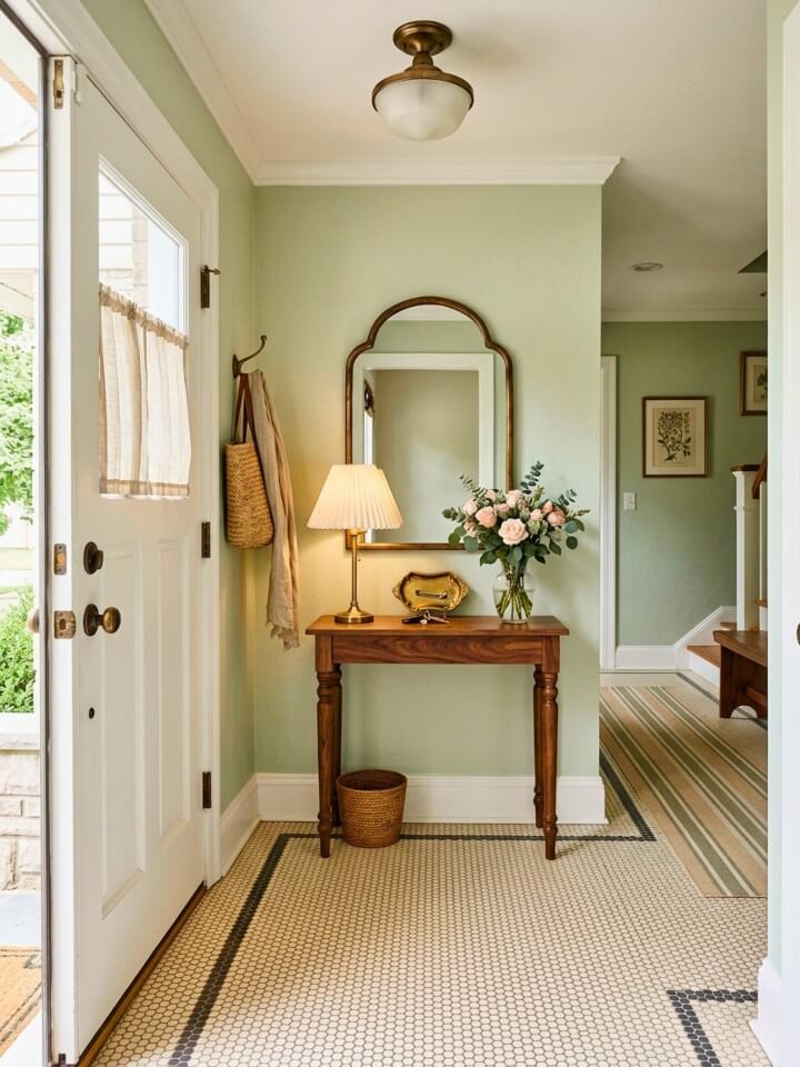 penny tile ideas for a charming small foyer