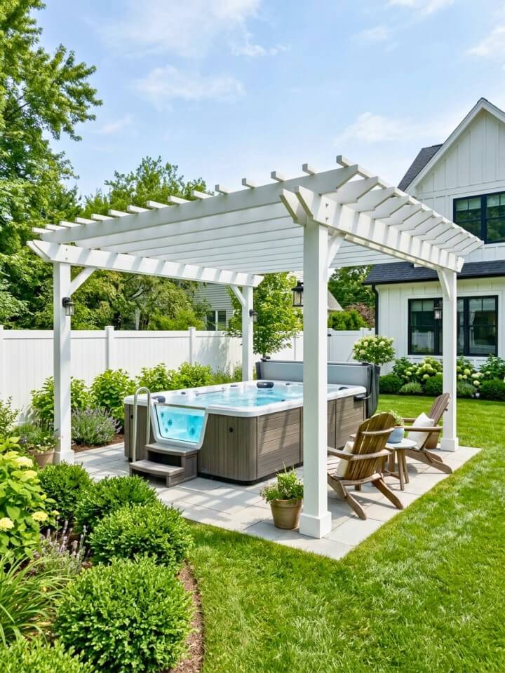 pergola shade for an above ground swim spa