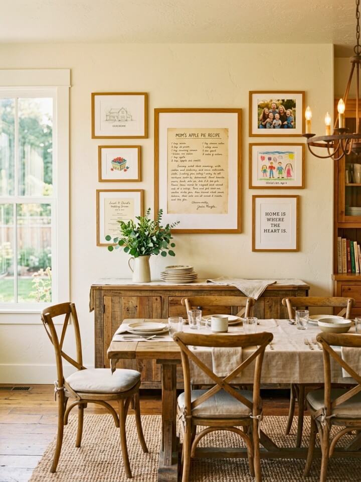 personalized gallery wall with meaningful art