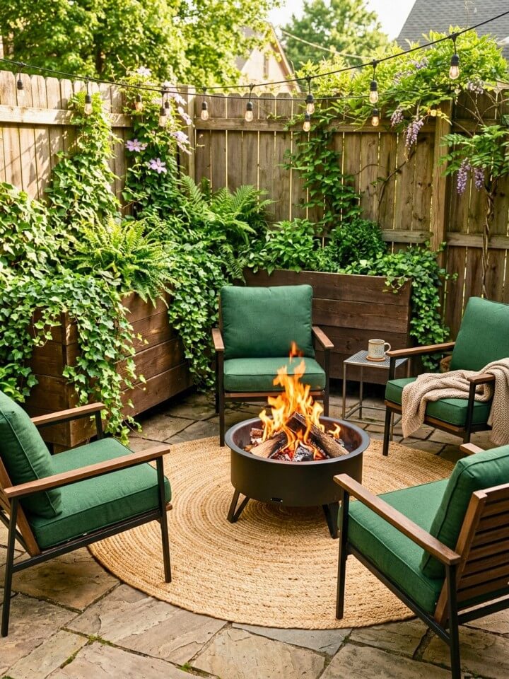 portable fire pit area for affordable outdoor spaces