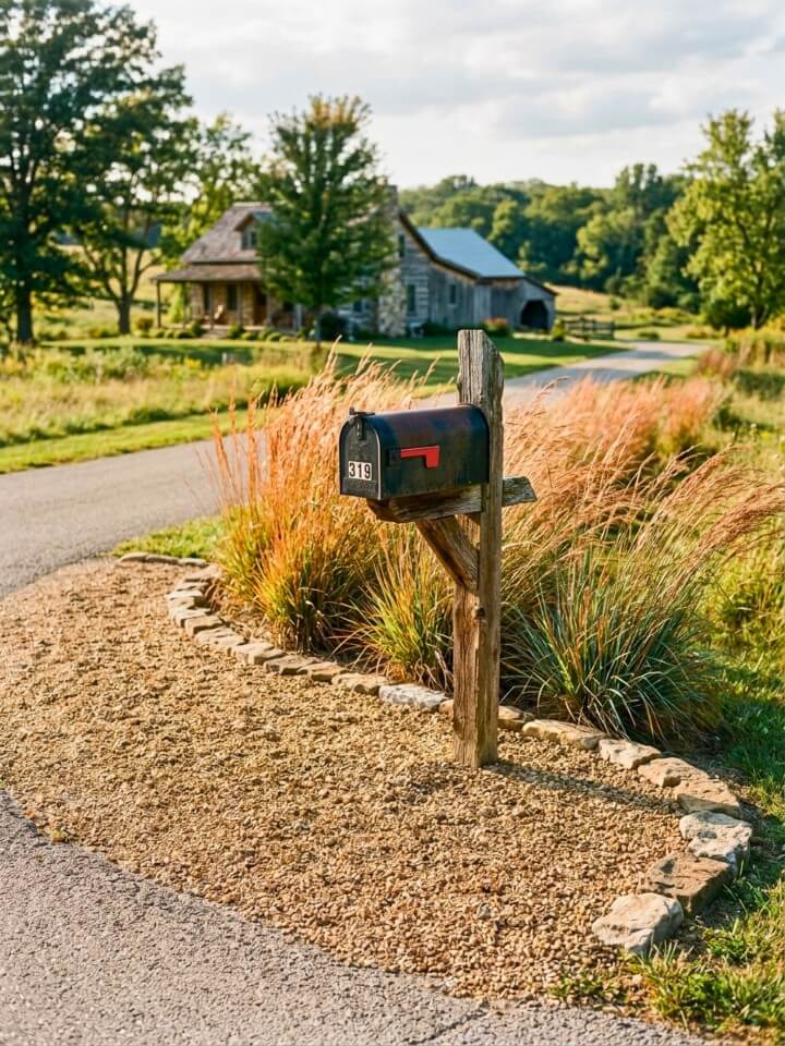 prairie grass mailbox landscaping