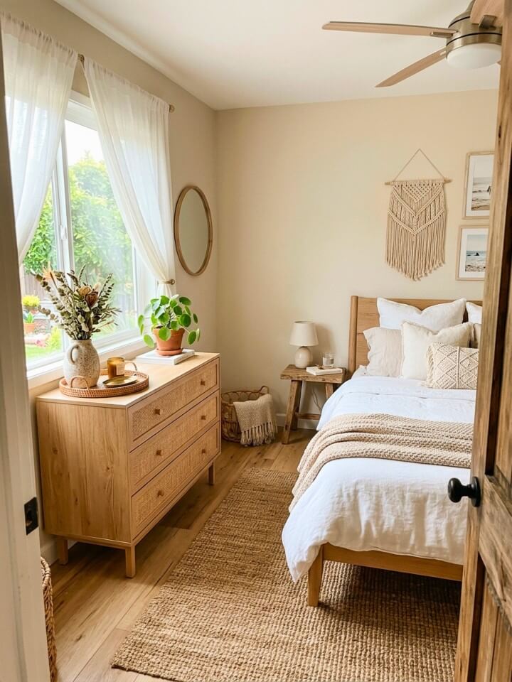 rattan dresser for a soft natural touch