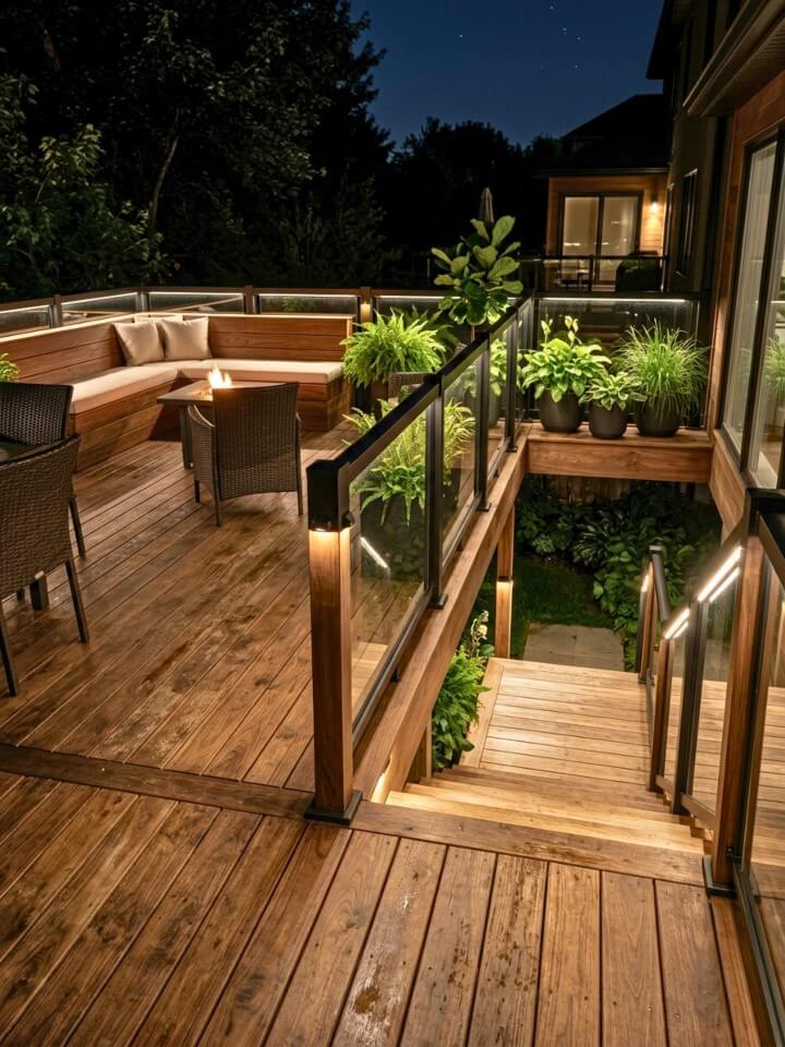 recessed deck post lights for subtle illumination