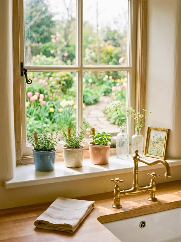 refresh windowsills with small seasonal displays