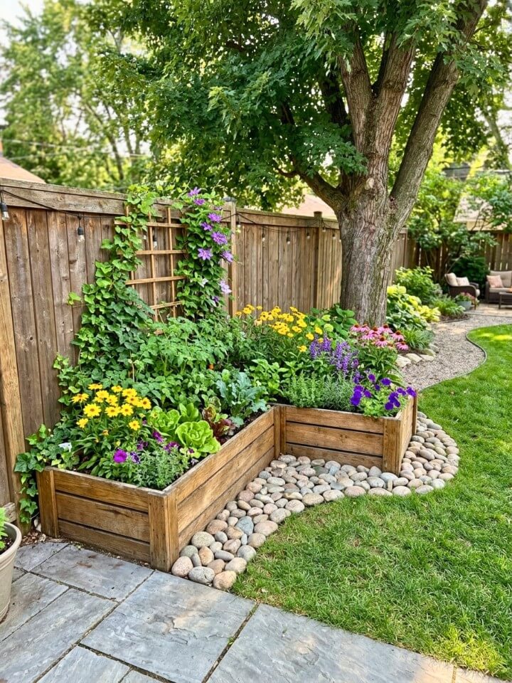 rustic l shaped pallet raised bed planter
