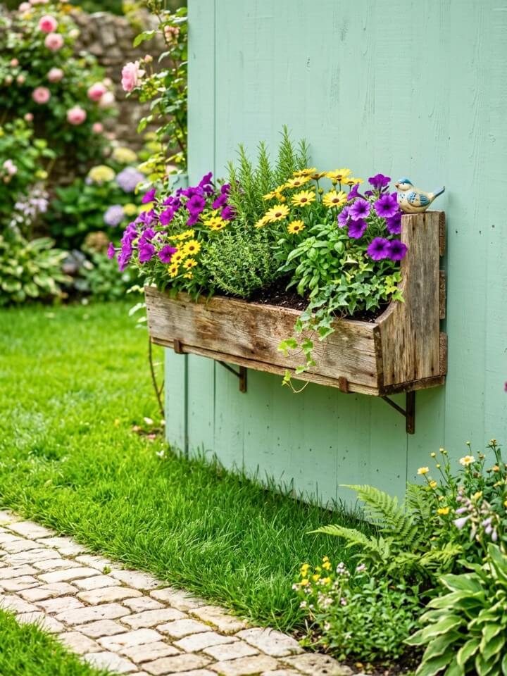 rustic window box using reclaimed pallets