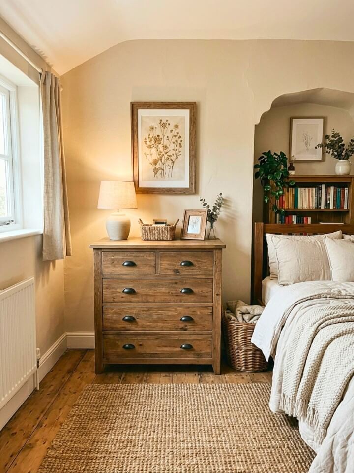 rustic wood dresser for a cozy look