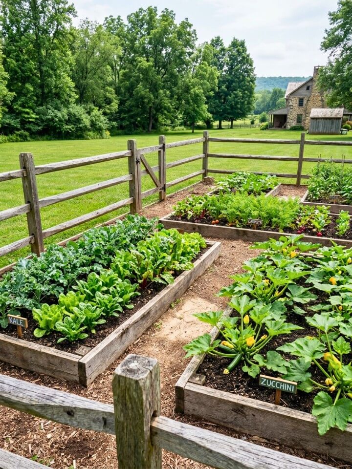 rustic wooden post garden fence