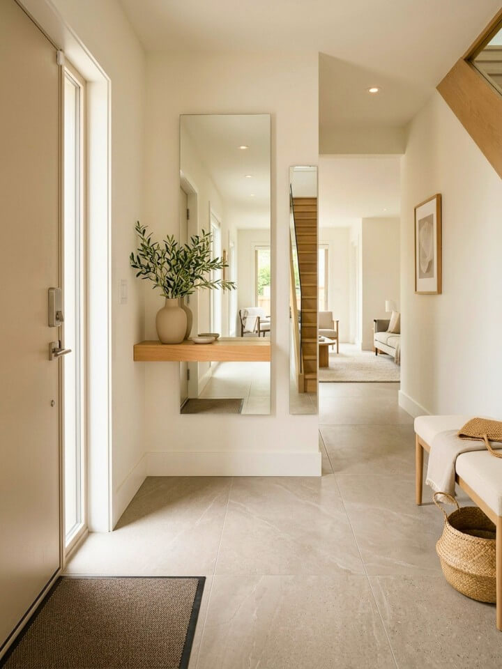 seamless tile flow for an open plan entrance