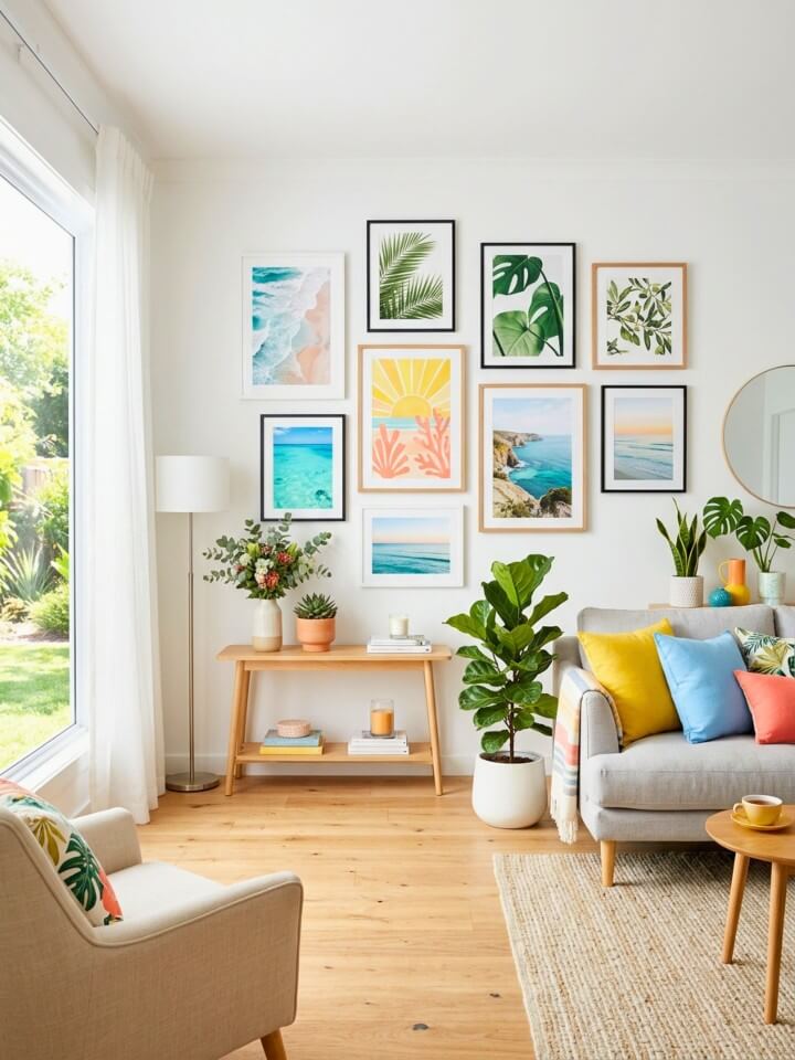 seasonal wall art ideas for a sunny summer mood