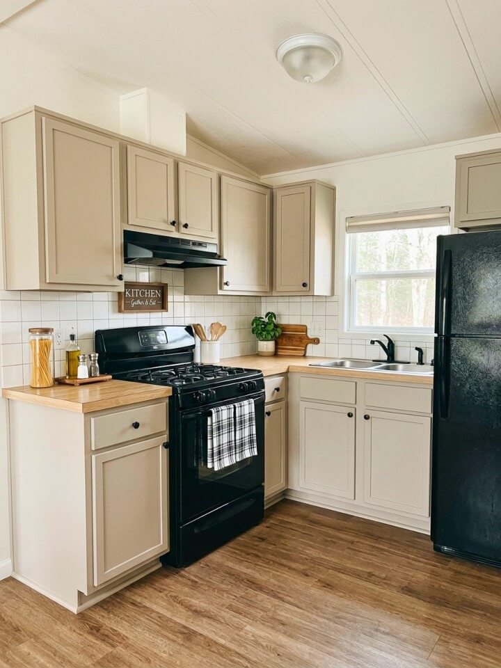 simple cabinet trim that makes basic cabinets look custom
