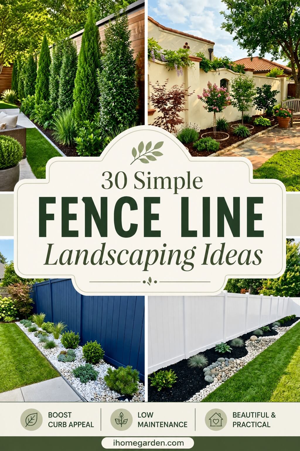 simple fence line landscaping ideas to consider
