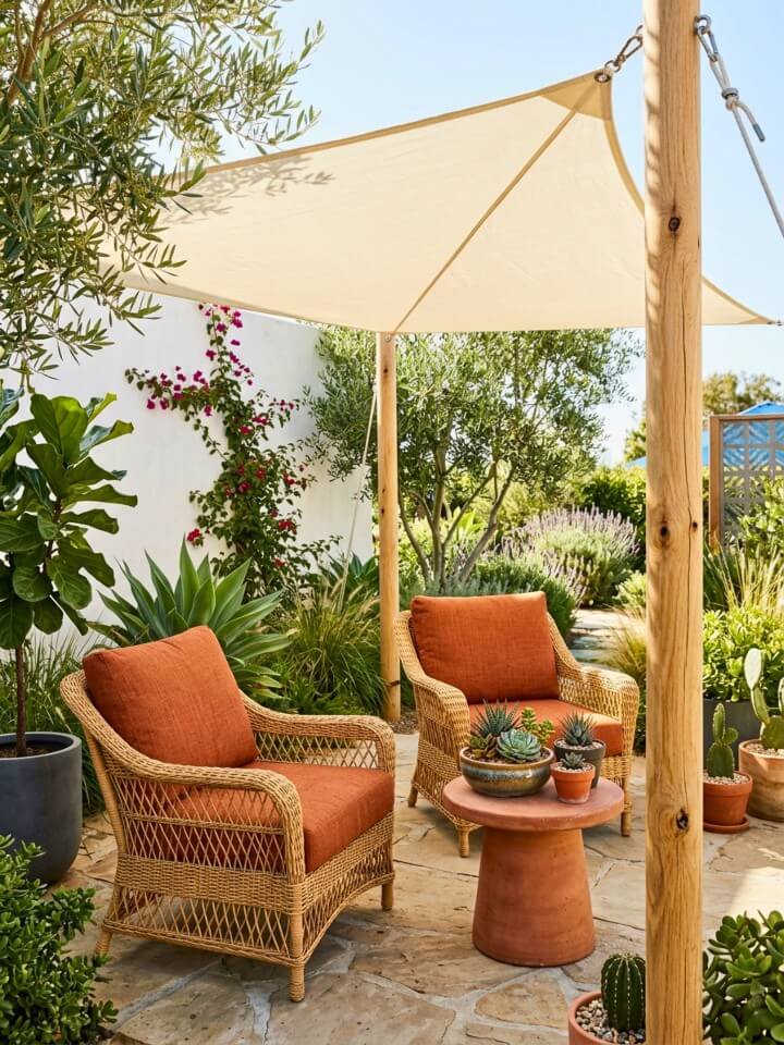 simple shade sail spot to upgrade your patio