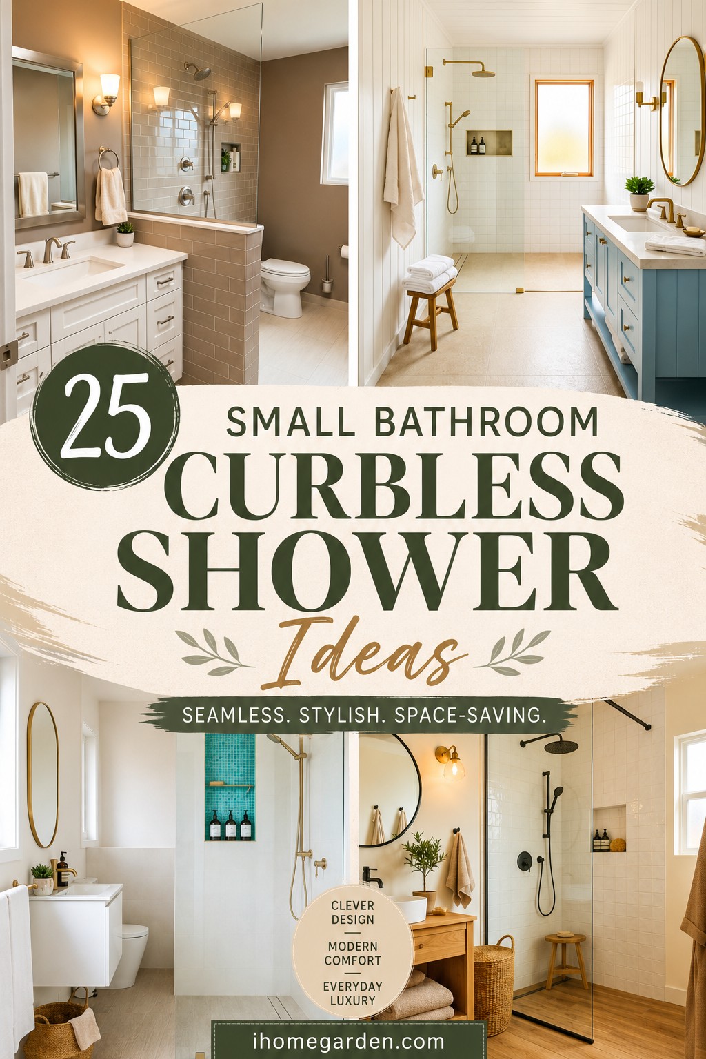 small bathroom curbless shower design ideas