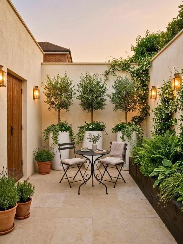 small courtyard garden with a calm outdoor retreat