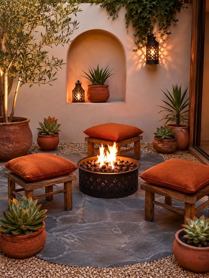 small fire pit for a cozy patio gathering