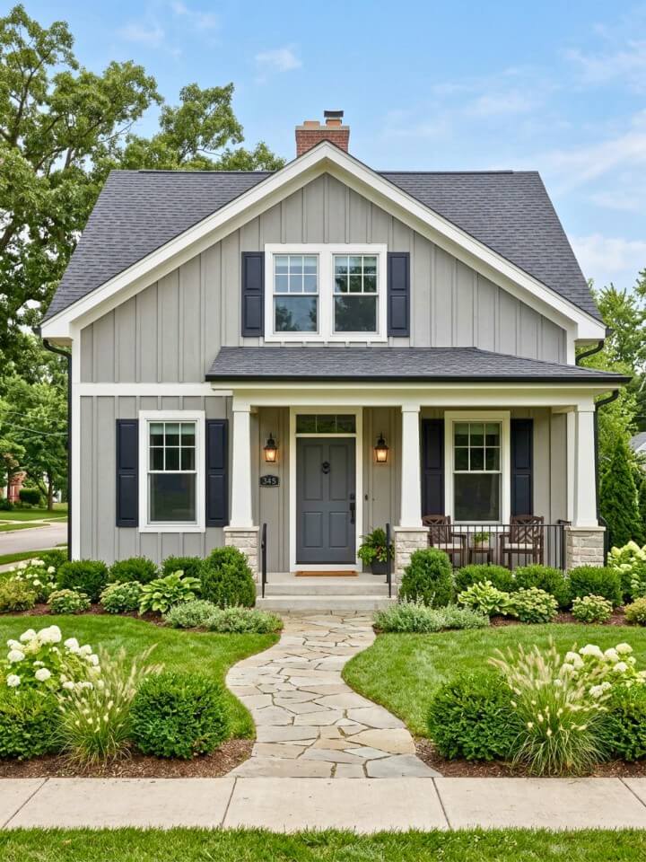 soft gray siding for a calm farmhouse look