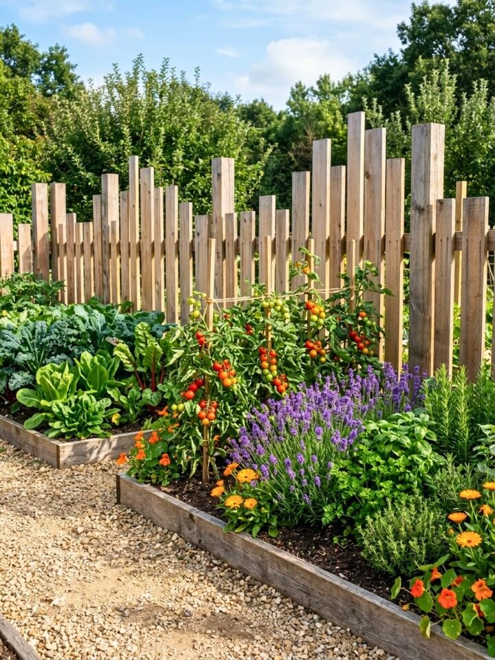 staggered height fence for visual interest
