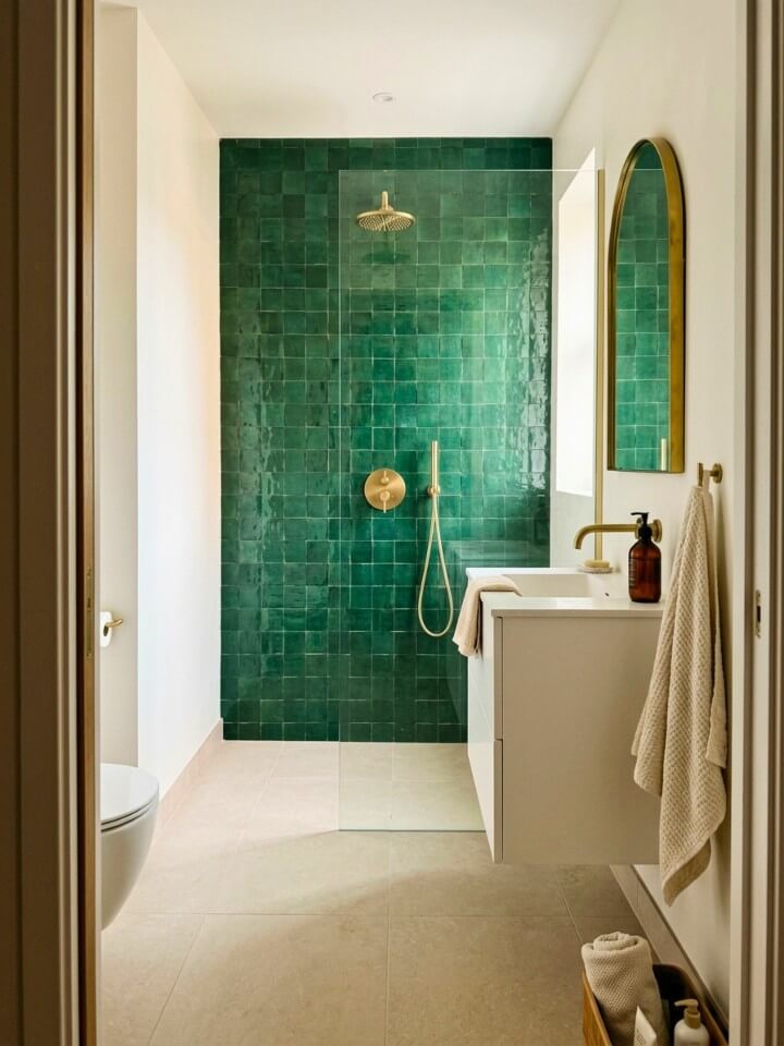statement tile wall for a bold shower