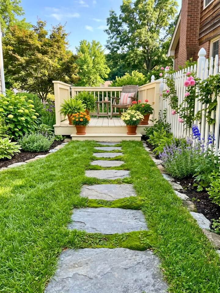 stepping stone lawn path for casual routes