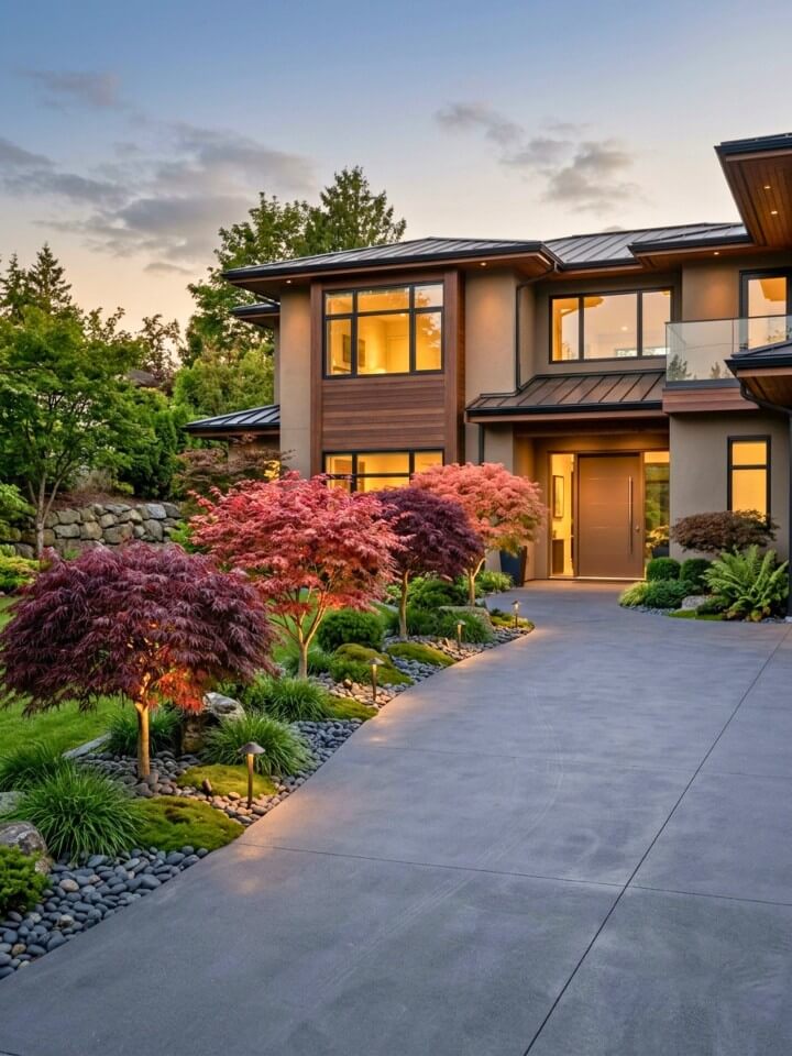stunning japanese maple accents to frame your entrance